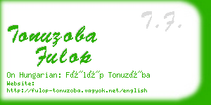 tonuzoba fulop business card